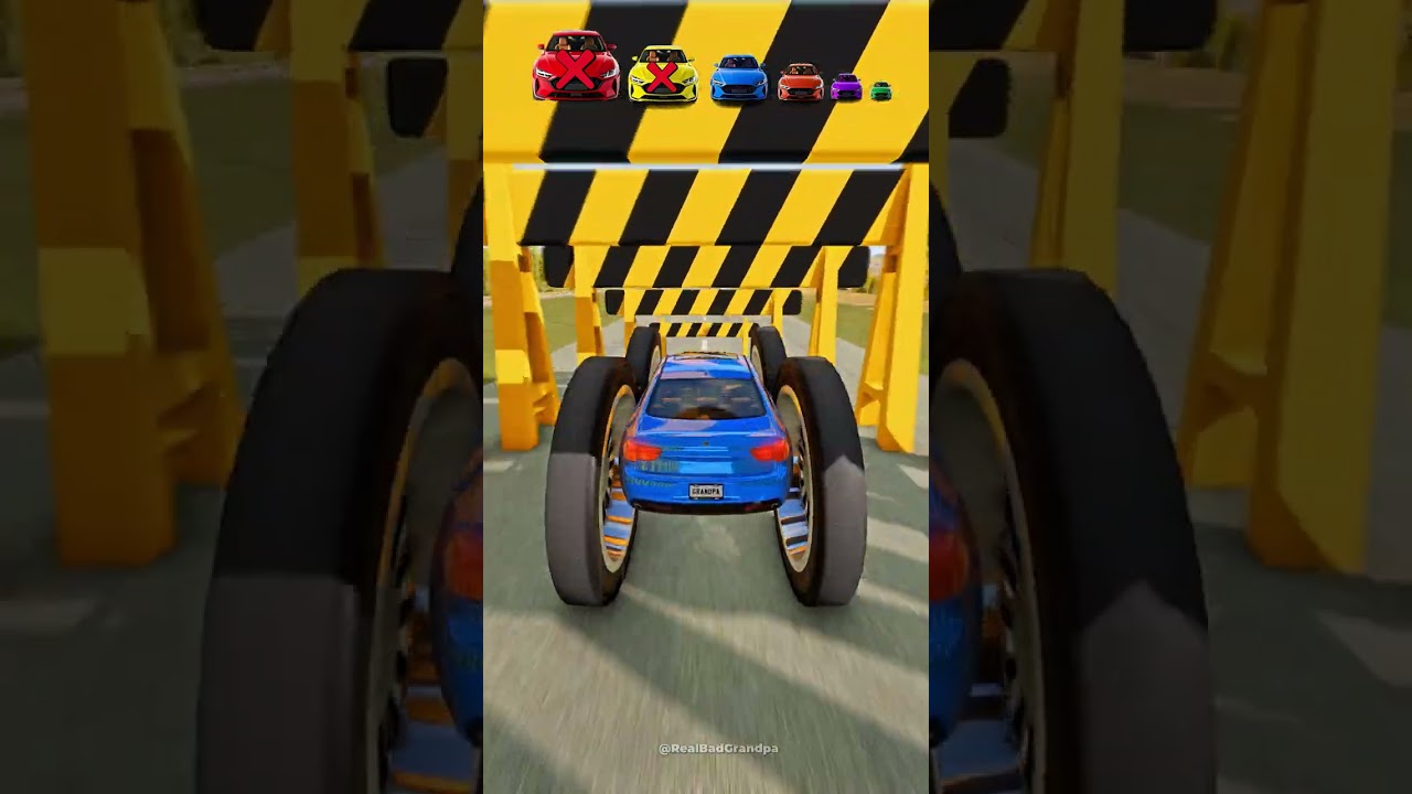 Big and Small Cars 🚘 vs Barrier 🔥 #beamng #shorts