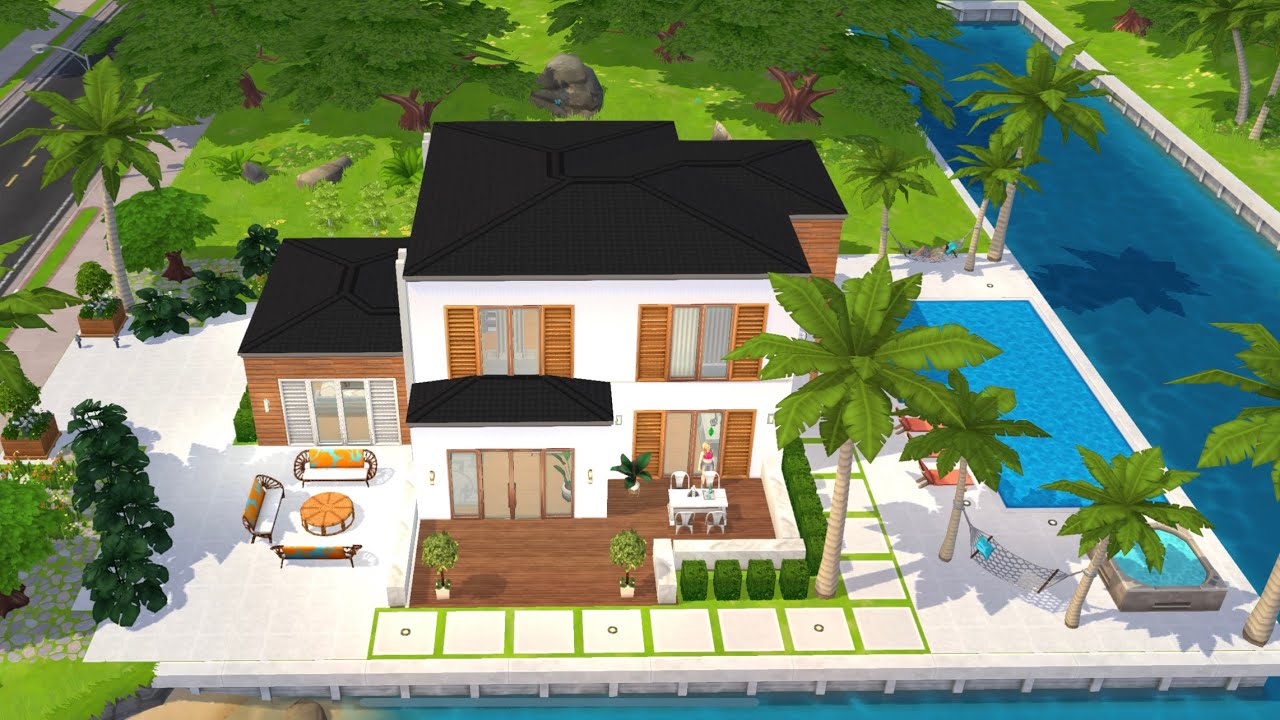 MODERN BEACH HOUSE 🏝🏖🌊 [ THE SIMS MOBILE ] #beachouse #thesimsmobile