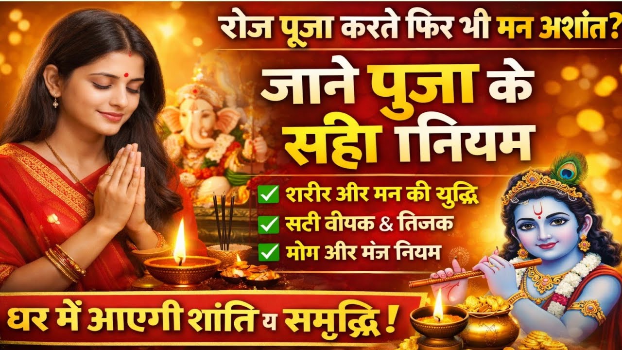 पूजा पाठ करते समय इन 9 जरूरी बातों का रखें ध्यान | सही नियम जानिए और पाएं सुख, शांति व समृद्धि 🙏