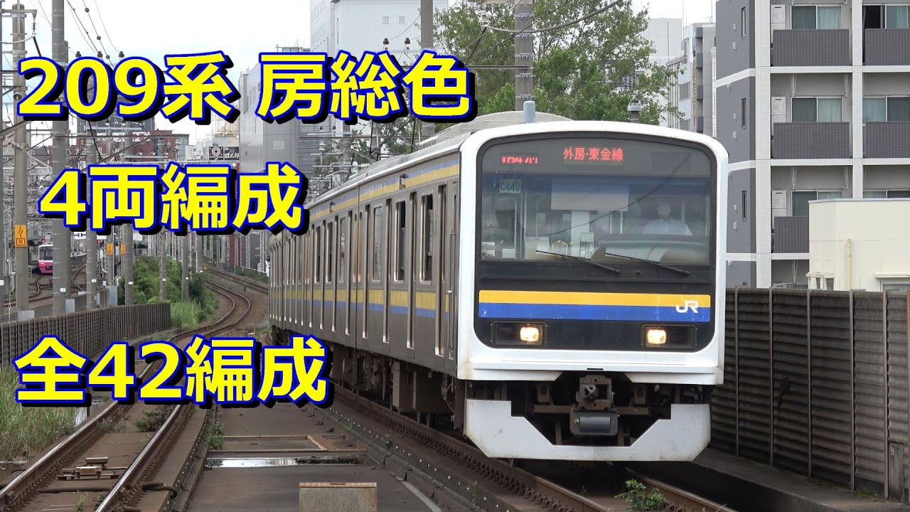 【全42編成】千葉支社 209系 房総色  4両編成 （C401～C442編成）