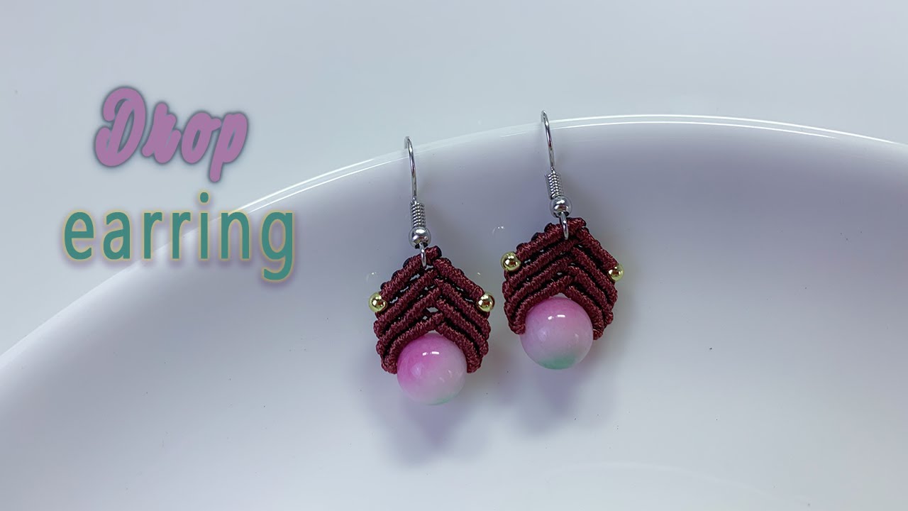 Macrame earrings tutorial: DIY super easy drop macrame earrings | Easy macrame earrings tutorial