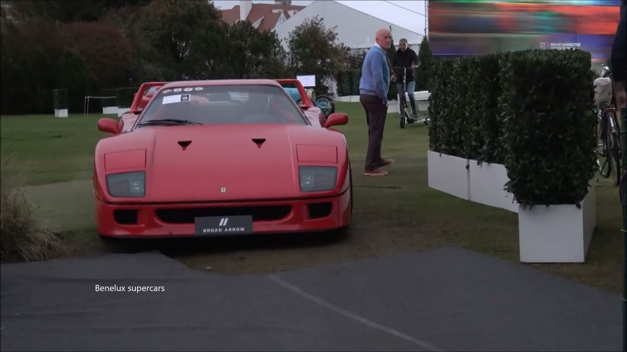 2 Ferrari F40's leaving concour d'elegance event