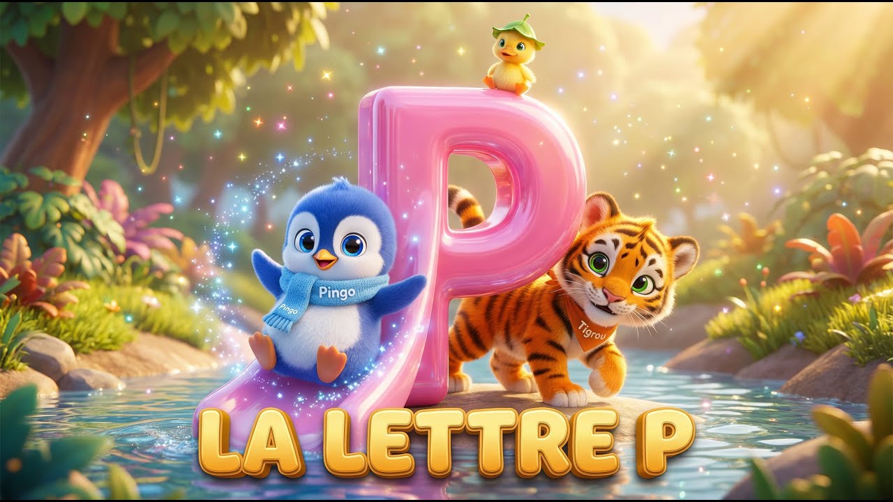 La Lettre P : Une Aventure Pétillante avec Pingo et Tigrou ! 🐧🐯✨