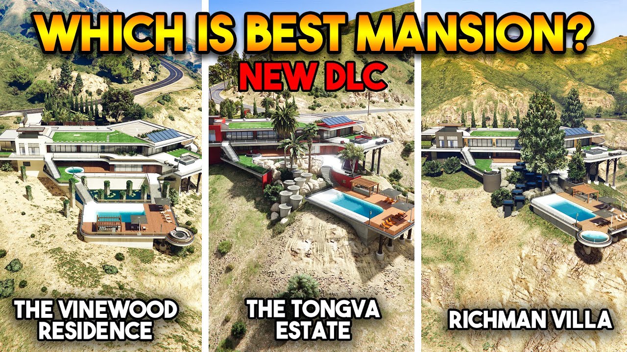 GTA 5 ONLINE : VINEWOOD VS TONGVA VS RICHMAN (WHICH IS BEST MANSION?)
