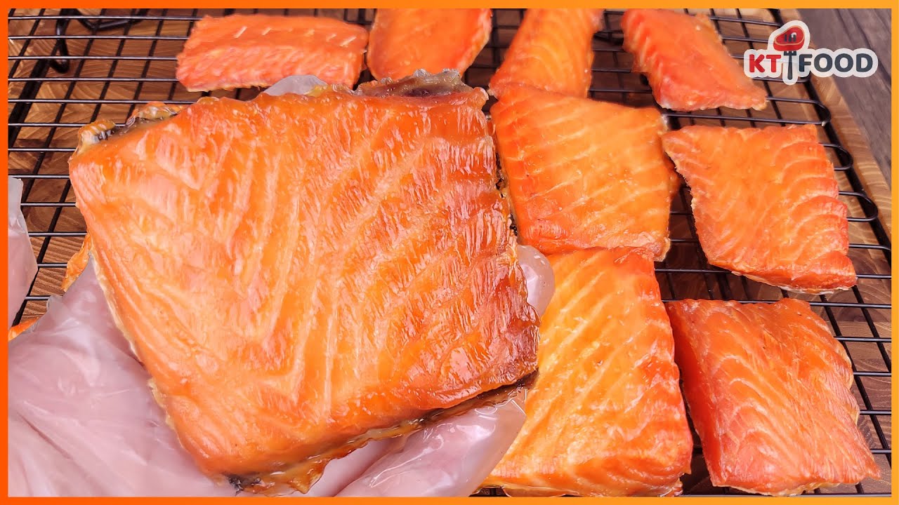 CÁ KHÔ - Cách làm KHÔ CÁ HỒI một nắng sạch ngon không quá mặn rất đơn giản - Dried Salmon - KT Food