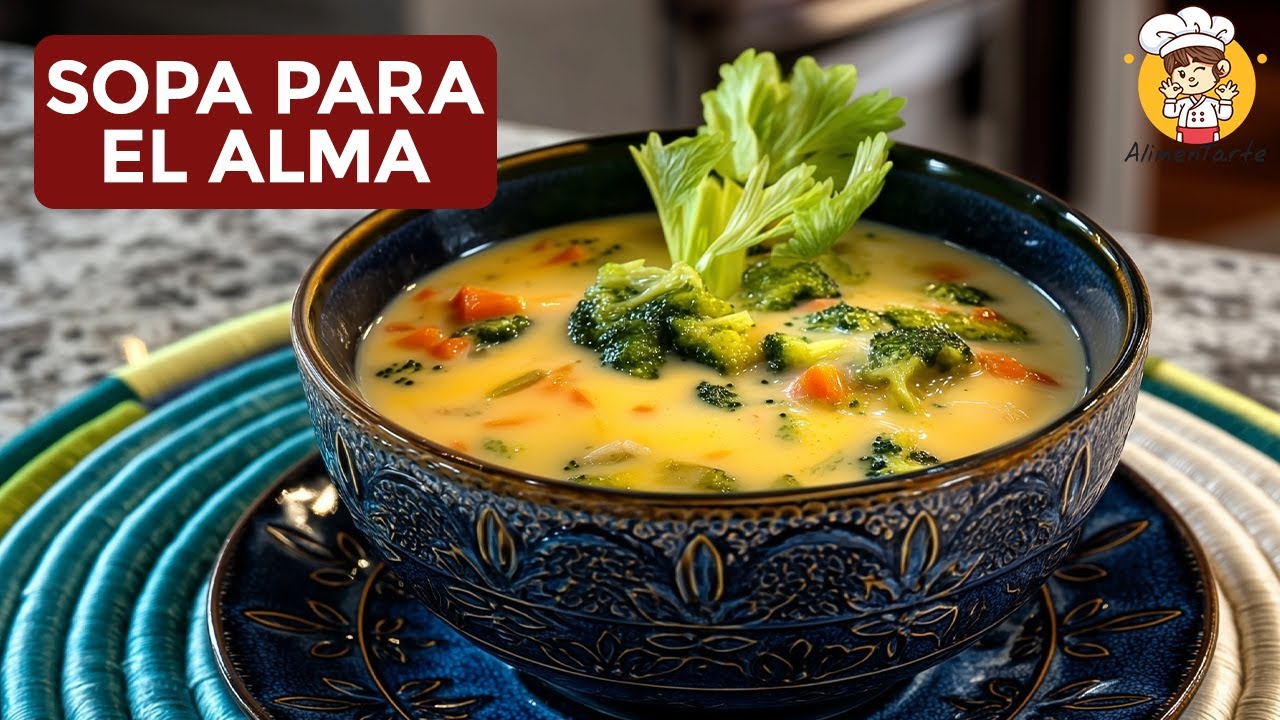 Esta Sopa de Brócoli y Cheddar se siente como un Abrazo para el alma 🥰