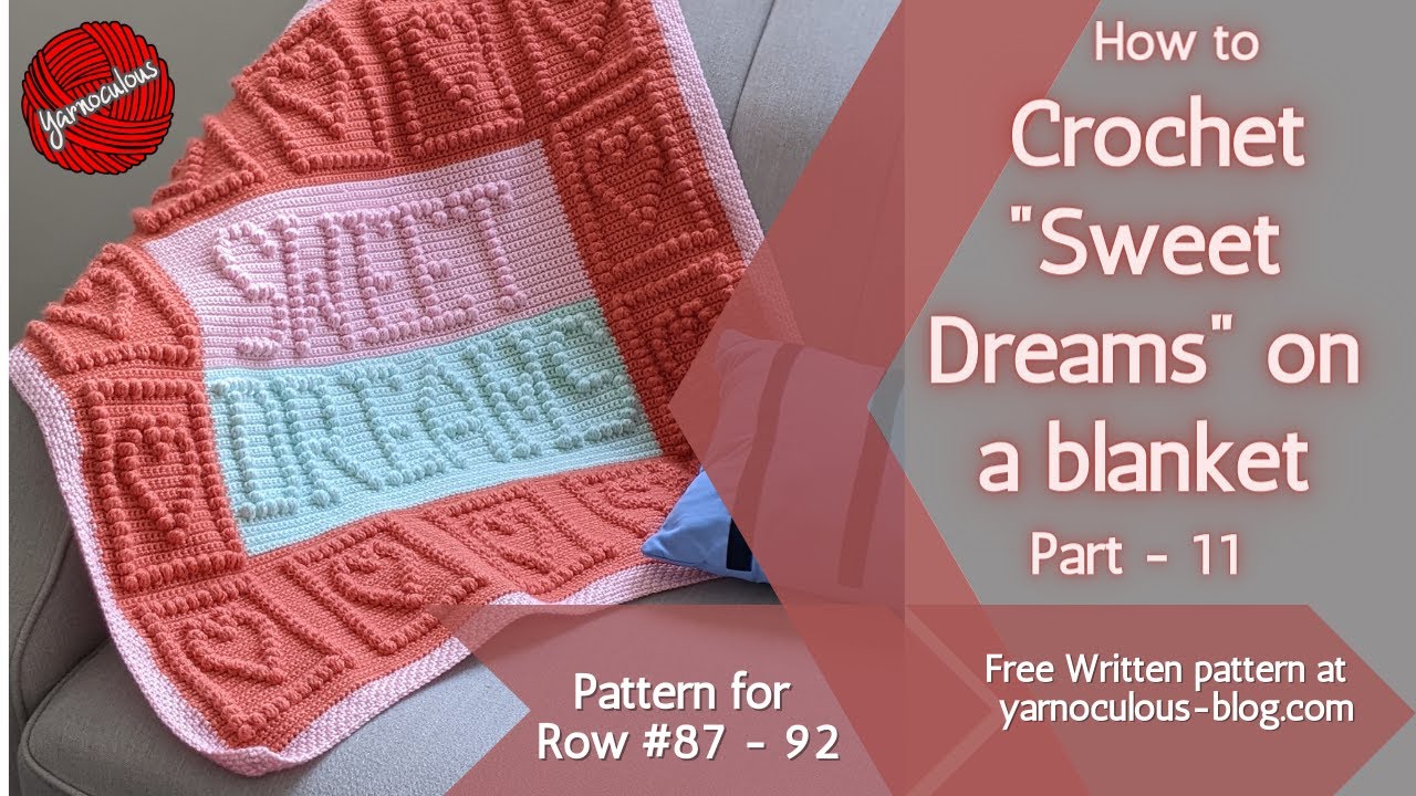 Easy crochet blanket pattern | How to crochet words  and crochet hearts on a blanket - 11 |