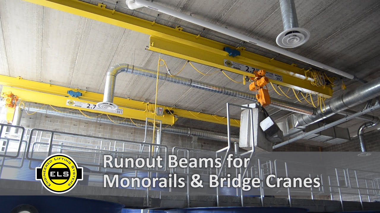 Runout Beams for Monorails and Cranes to Extend Lifting Coverage