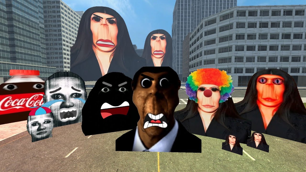 Furious Obunga, Rosalia Bizcochito Family, Angry Munci Multiverse And Selene Delgado Nextbot Gmod