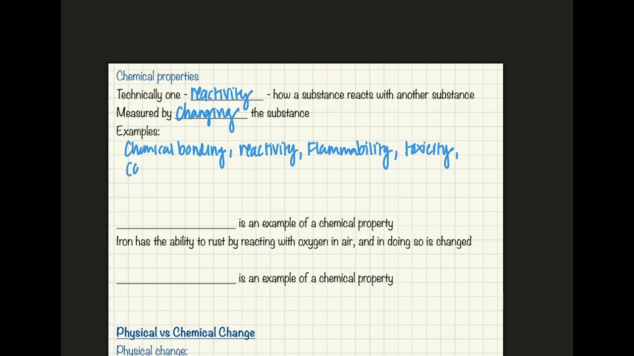 Physical & Chemical Properties & changes