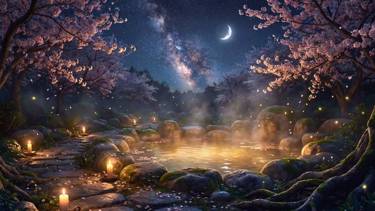 Starlit Spring Ambience 🌙 | Cozy Fantasy Night Sounds for Sleep, Study & Reading