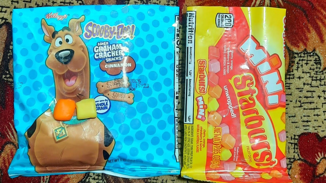 Мини-крекеры Kellogg's Scooby Doo Cinnamon Mini Starburst со вкусом лимона и апельсина, в форме с...