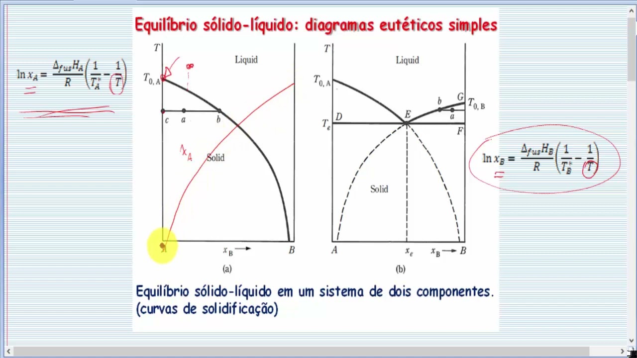 Diagrama sólido-líquido (parte 1) : temperatura e composição eutética.
