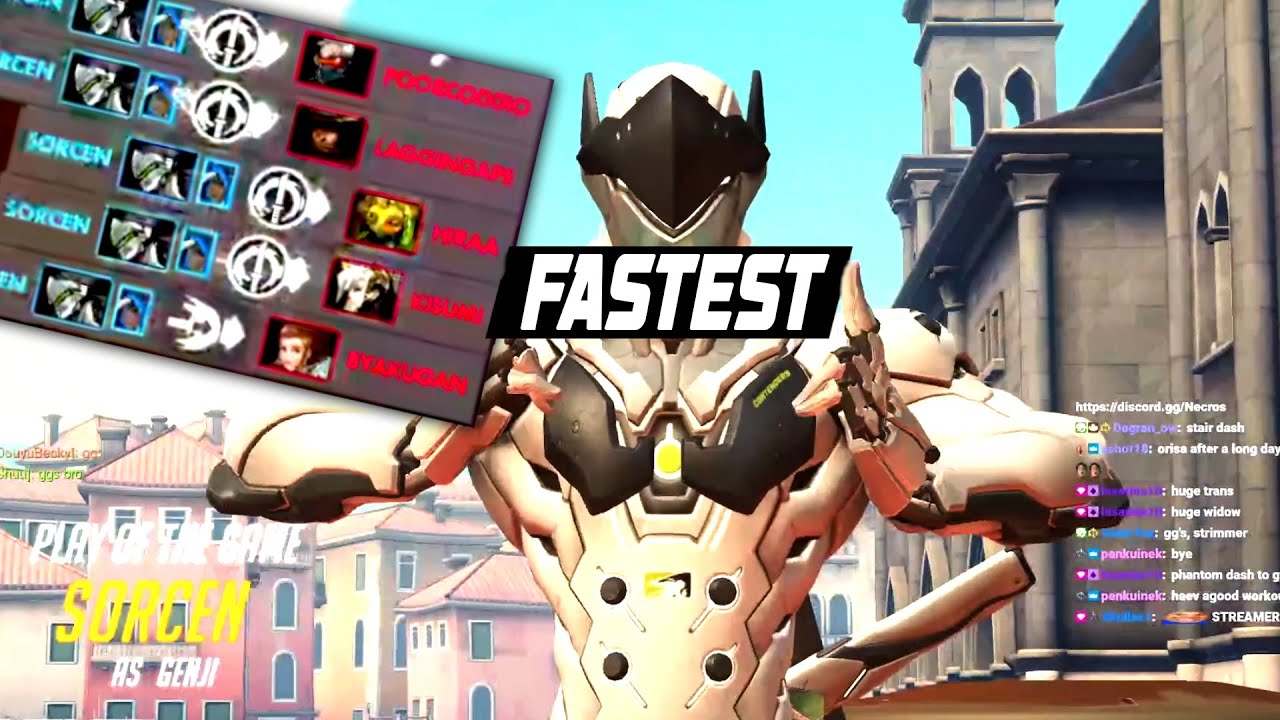 Necros Genji Ghost Dash God - POTG! [ Overwatch Season 30 Top 500 ]