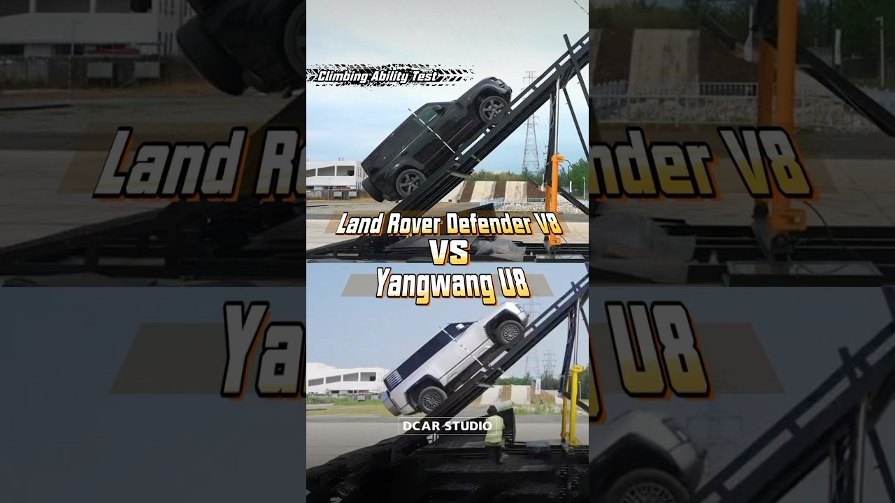 Who is better in Climbing Test？ Land Rover Defender V8 VS YangWang U8 #suv #offroad #landrover