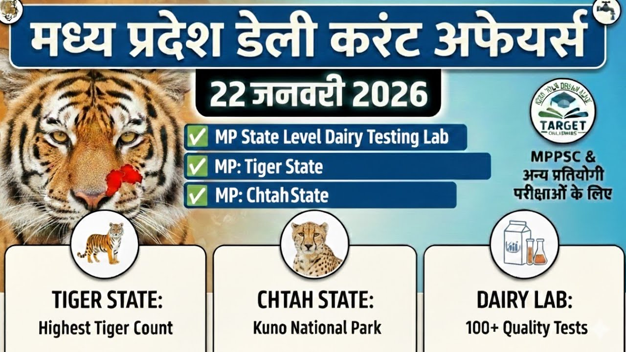 22 january 2026 madhya Pradesh Daily current affairs and download pdf &lrm;⁨@TargetCivilServices21