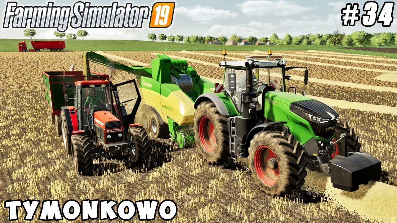 Harvesting straw pellets, palletizing & selling | Tymonkowo | Farming simulator 19 | Timelapse #34
