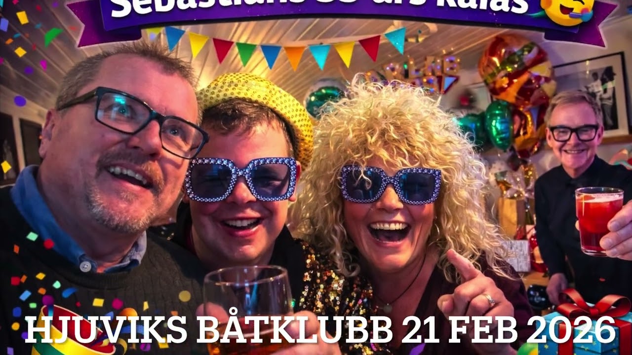 En film från allas vår Sebbes 35 års kalas på Hjuviks båtklubb 21 feb 2026  