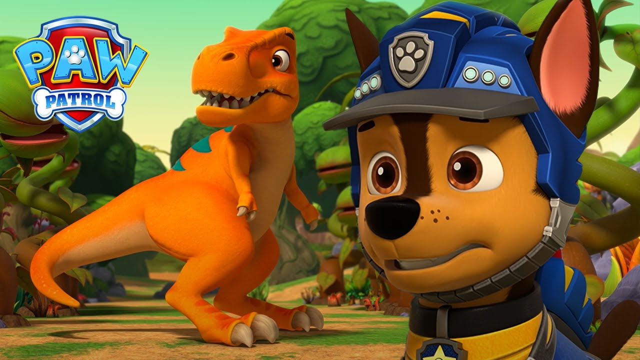 Chase herenigt een verloren T-rex met zijn moeder! - PAW Patrol Nederlands