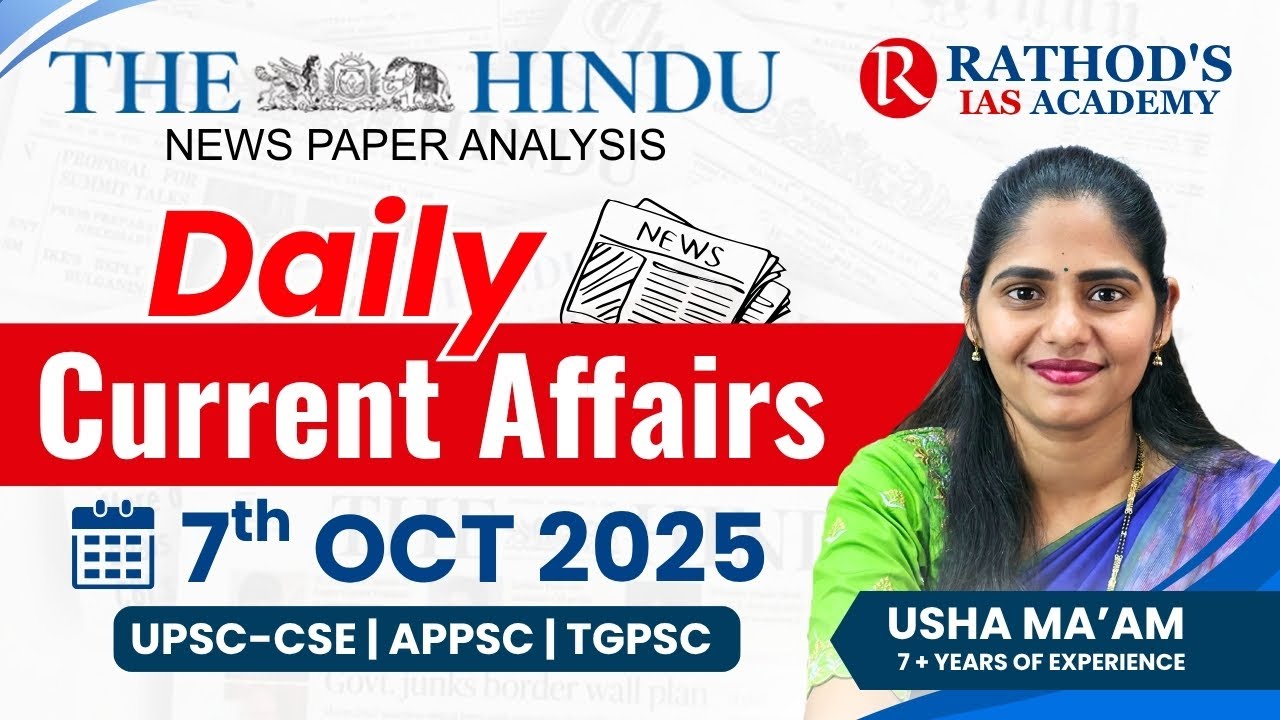 7-10-2025 | The Hindu News Analysis In English for UPSC #dailycurrentaffairs #upsc #civilservices