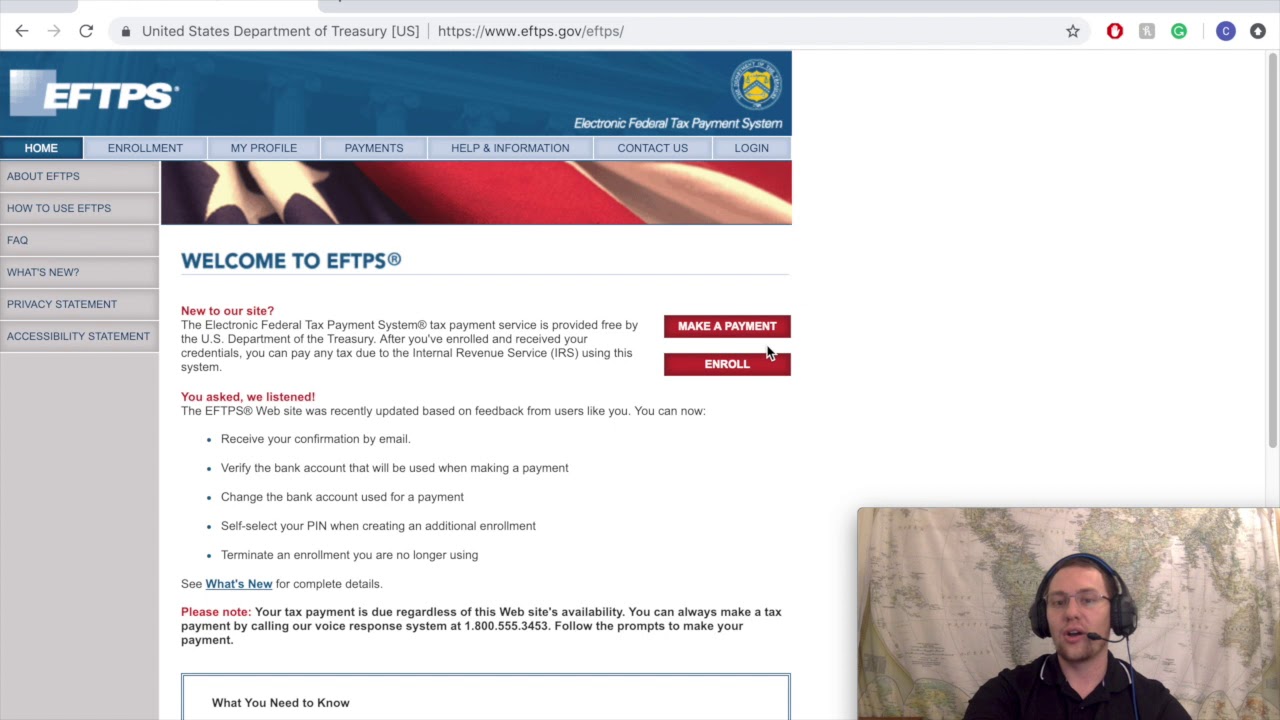 Creating an EFTPS.gov Account (2019) - great for paying quarterly taxes for VIPKID, GOGOKID, Naativ