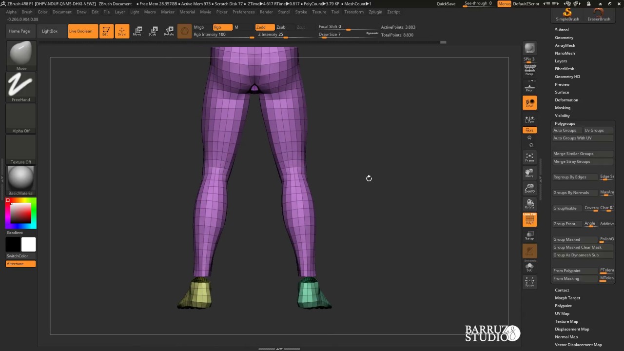 Creación de Polygroups con ZBrush