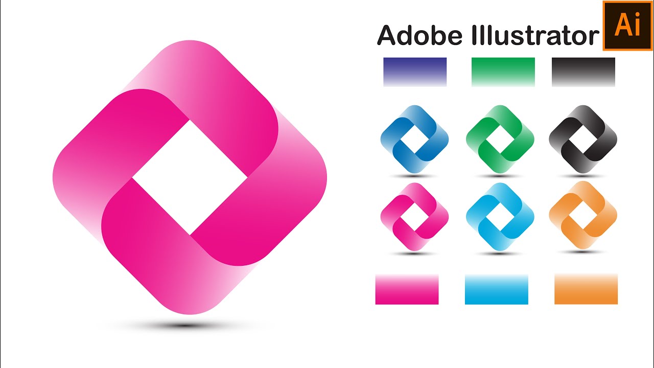 Adobe Illustrator Tutorials ||  How To Make Logo || Rectangle Logo