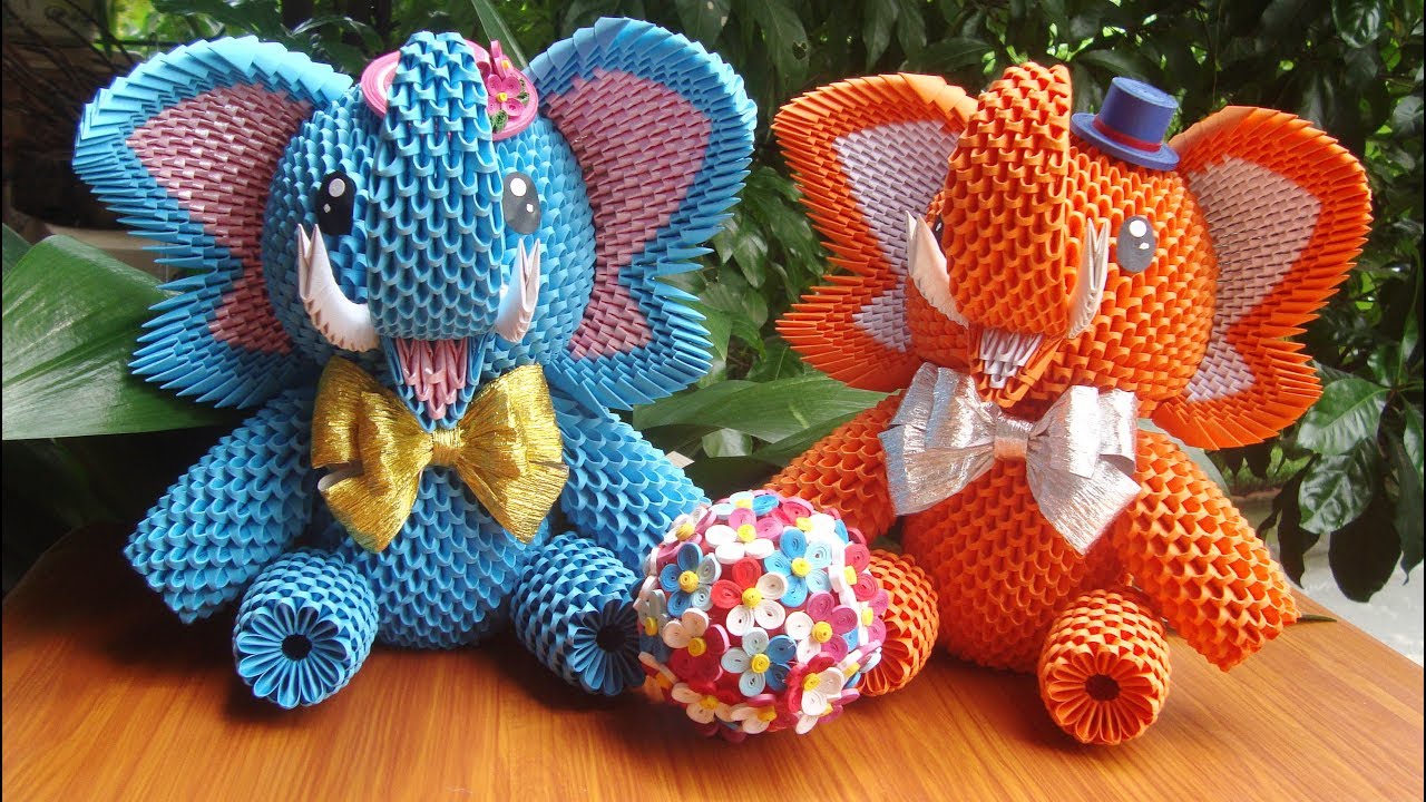 How To Make 3D Origami Elephant | DIY Paper Elephant Home Decoration