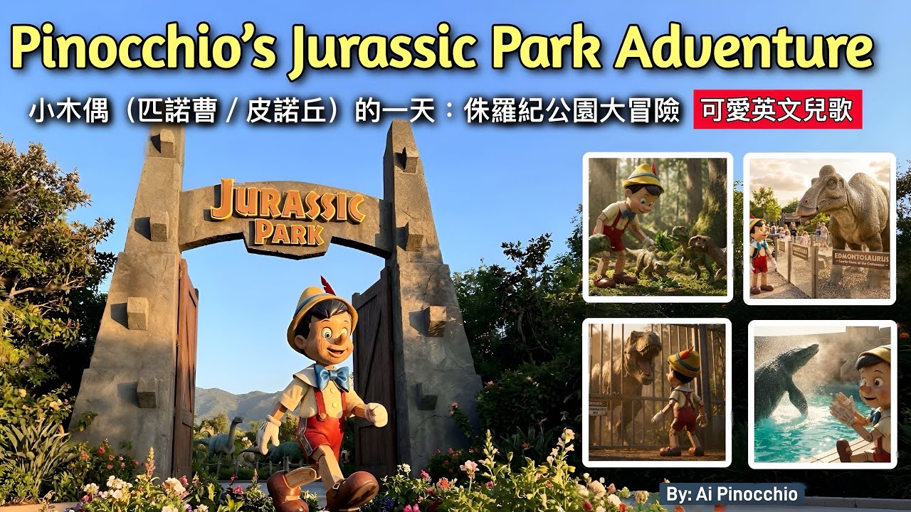 Pinocchio’s Day: Jurassic Park Adventure - A Song for Kids l 小木偶（匹諾曹／皮諾丘）的一天：侏羅紀公園大冒險｜可愛兒歌