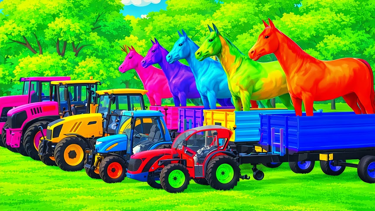 Mini To GIANT TRACTOR ,HORSES VS PARKOUR | Farming Simulator 22