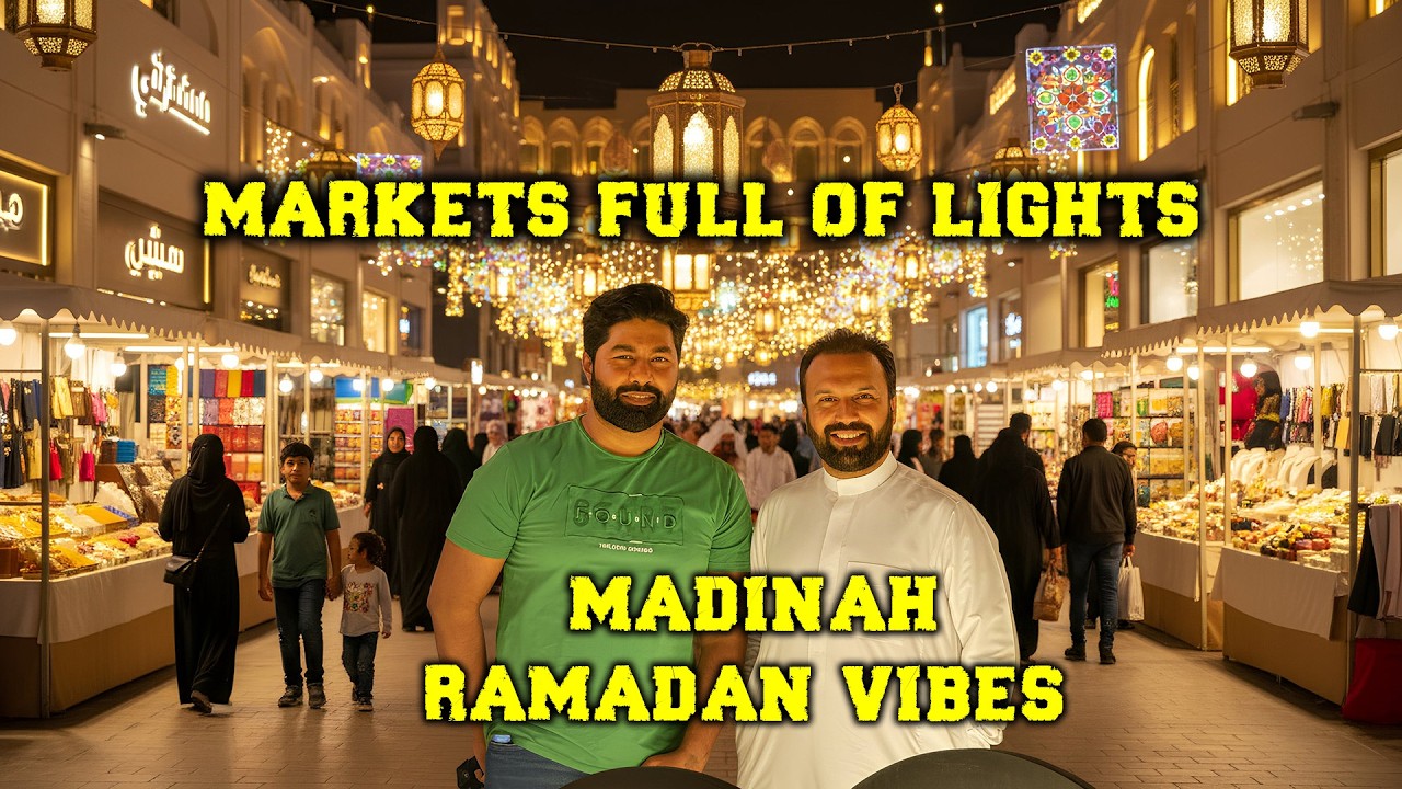 Ramadan Decorations in Madinah 🏮|  Lights & Shopping Rush |