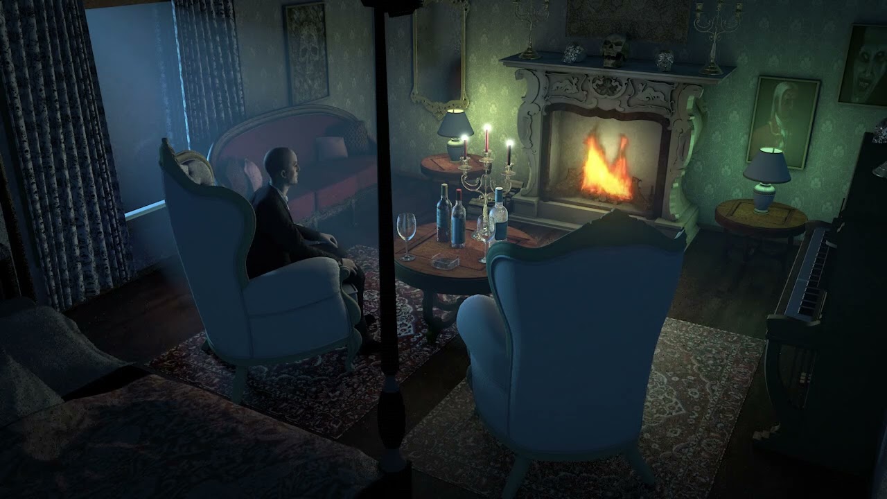 Haunted Mansion At Night | SCARY Horror Ambience | Fireplace, Rain, Spooky Sounds