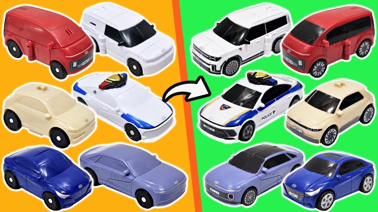 Миниатюрный полицейский внедорожник Tobot Great Six, трансформирующийся и комбинированный. Игрушк...