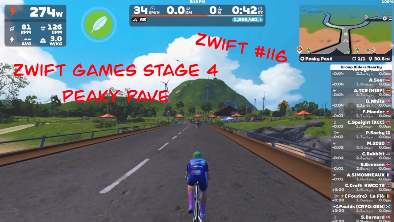 Zwift #116 Zwift Games - Stage 4 -Peaky Pavè