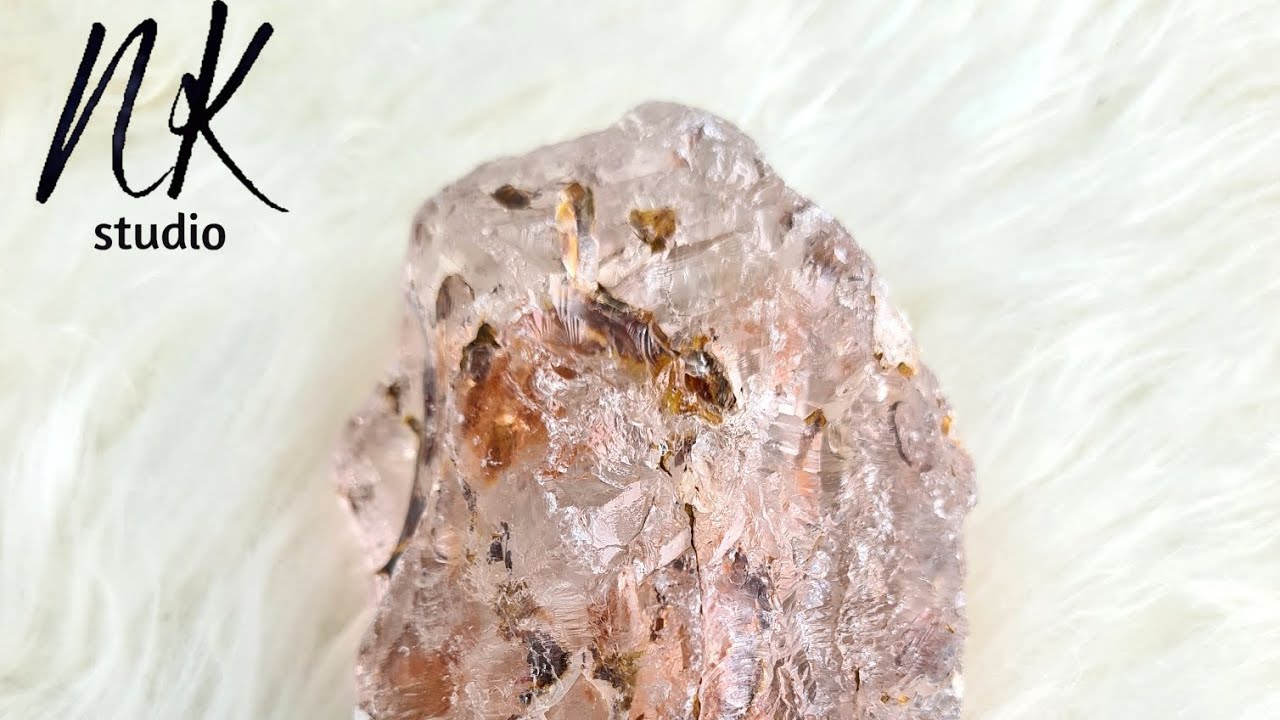 African Clear Quartz with Red Clay Natural Raw Crystal Batu Kuarsa Home Garden Decoration