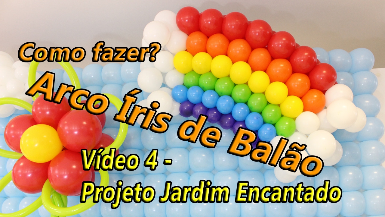 Arco Íris de Balão Duple Curvo - Projeto Jardim encantado