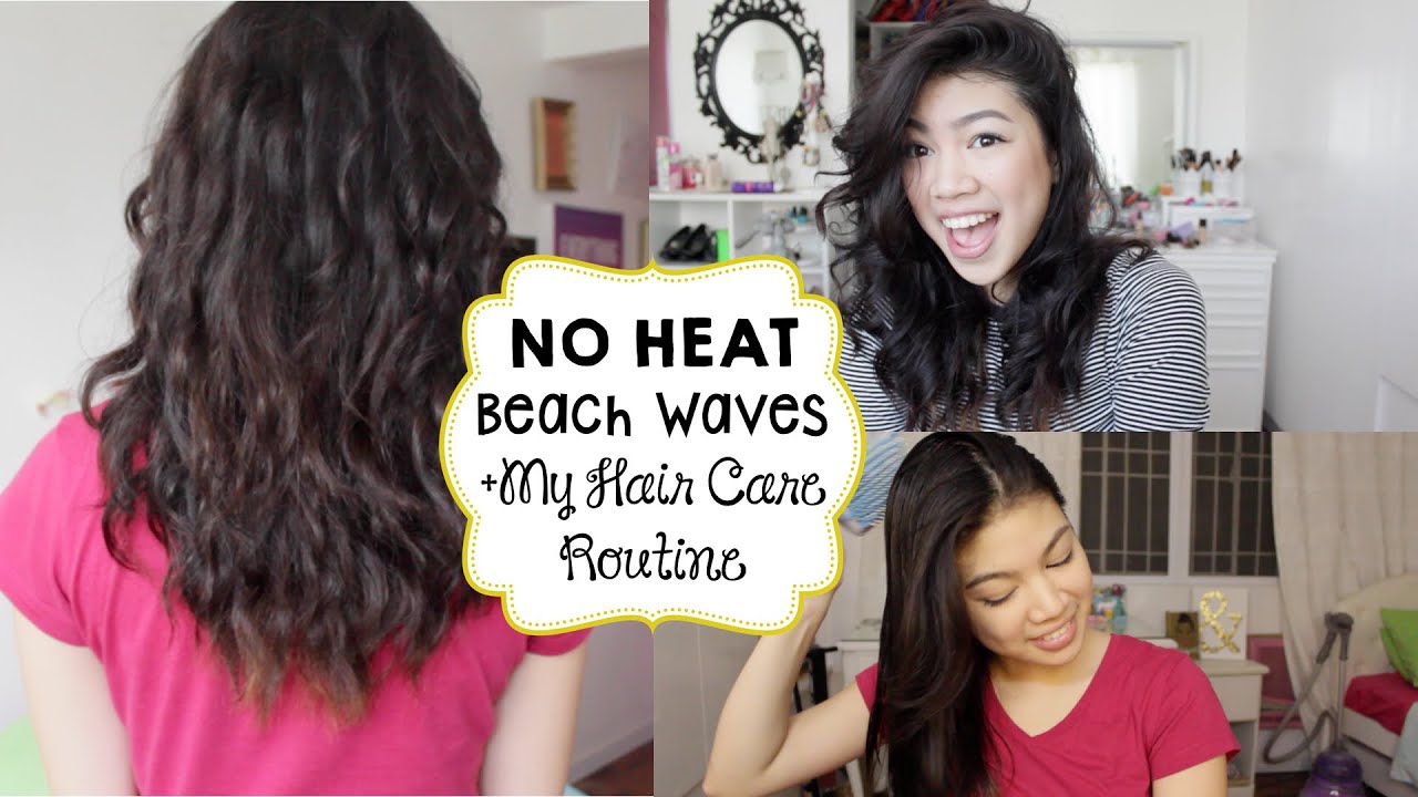 NO HEAT Beach Waves + My Hair Care Routine!