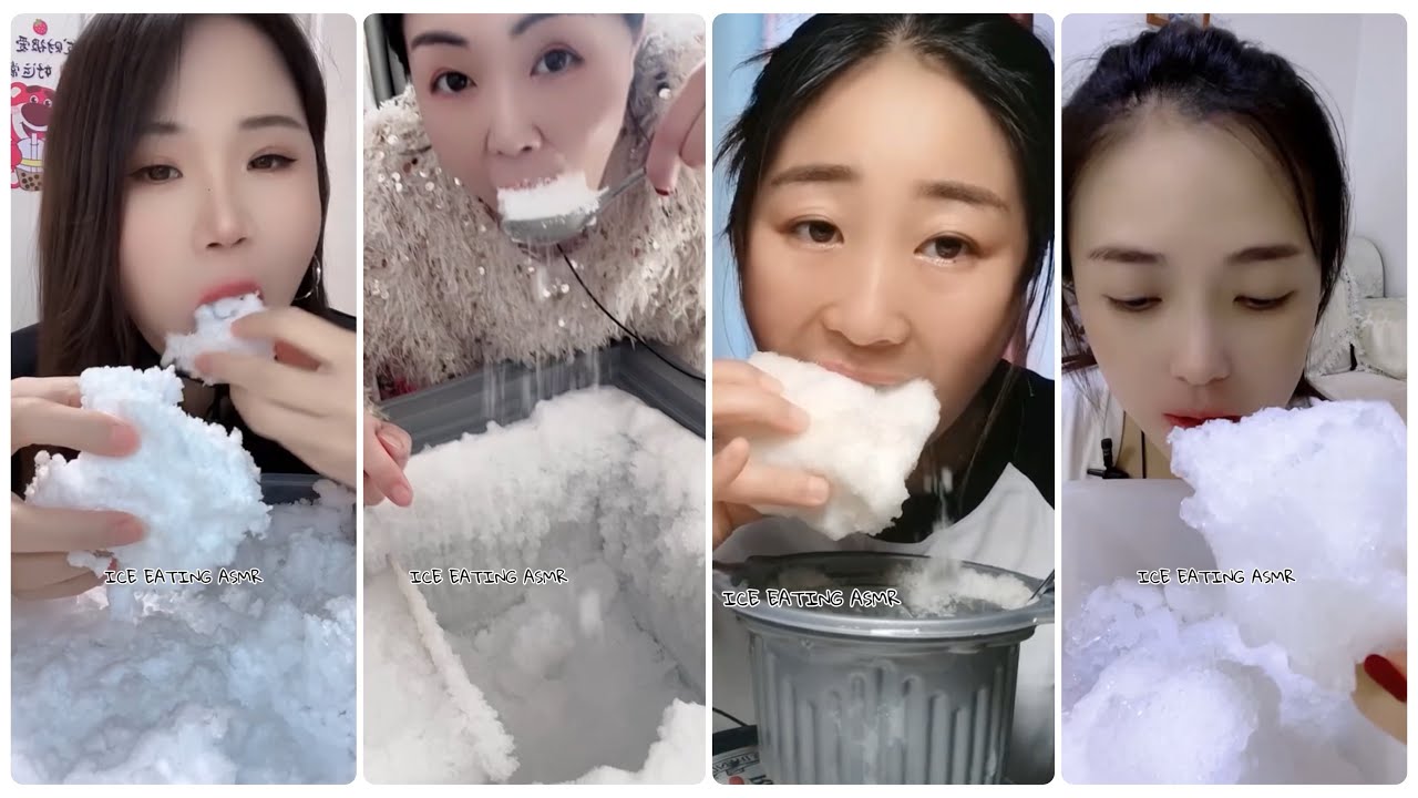Ice scraping deep freezer asmr & Ice eating asmr & ice freezer frost eating & fridge ice mukbang 161
