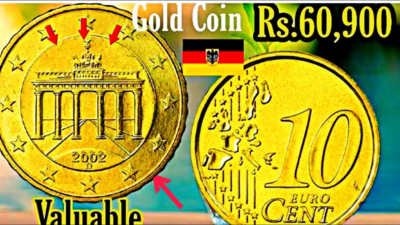 10 Euro cent German 2002 D Nordic gold coin value in india,pkr and Bangla German currency rate today