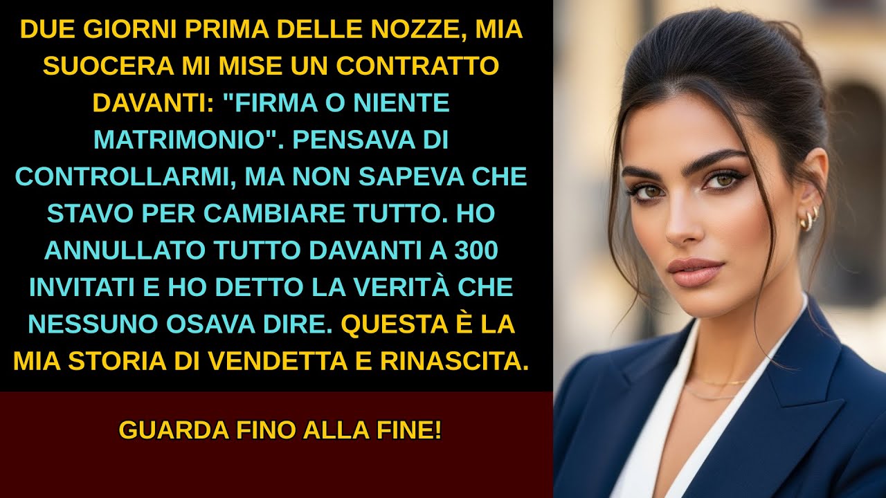 Due giorni prima delle nozze, sua madre disse 