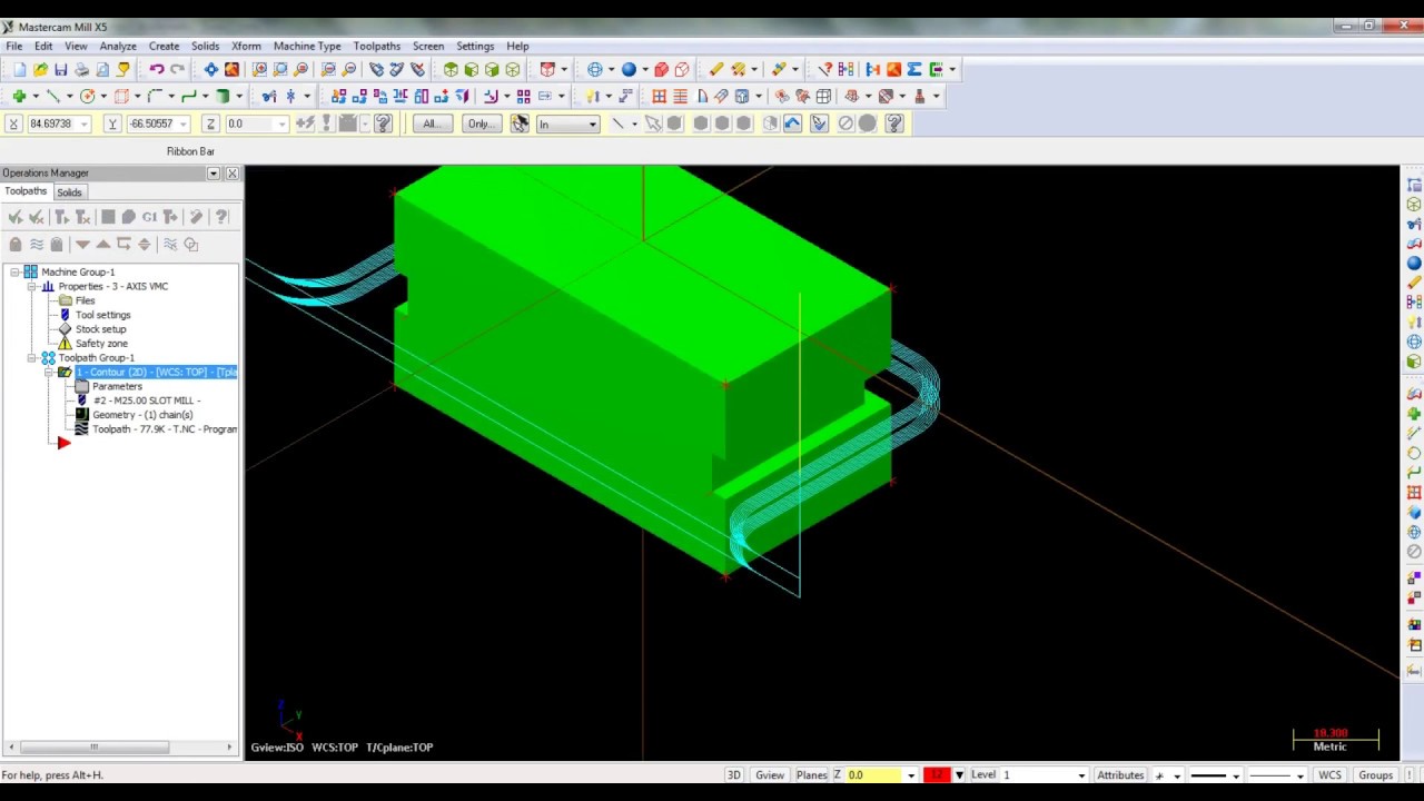 how to Cut T-SLOT in mastercam X5