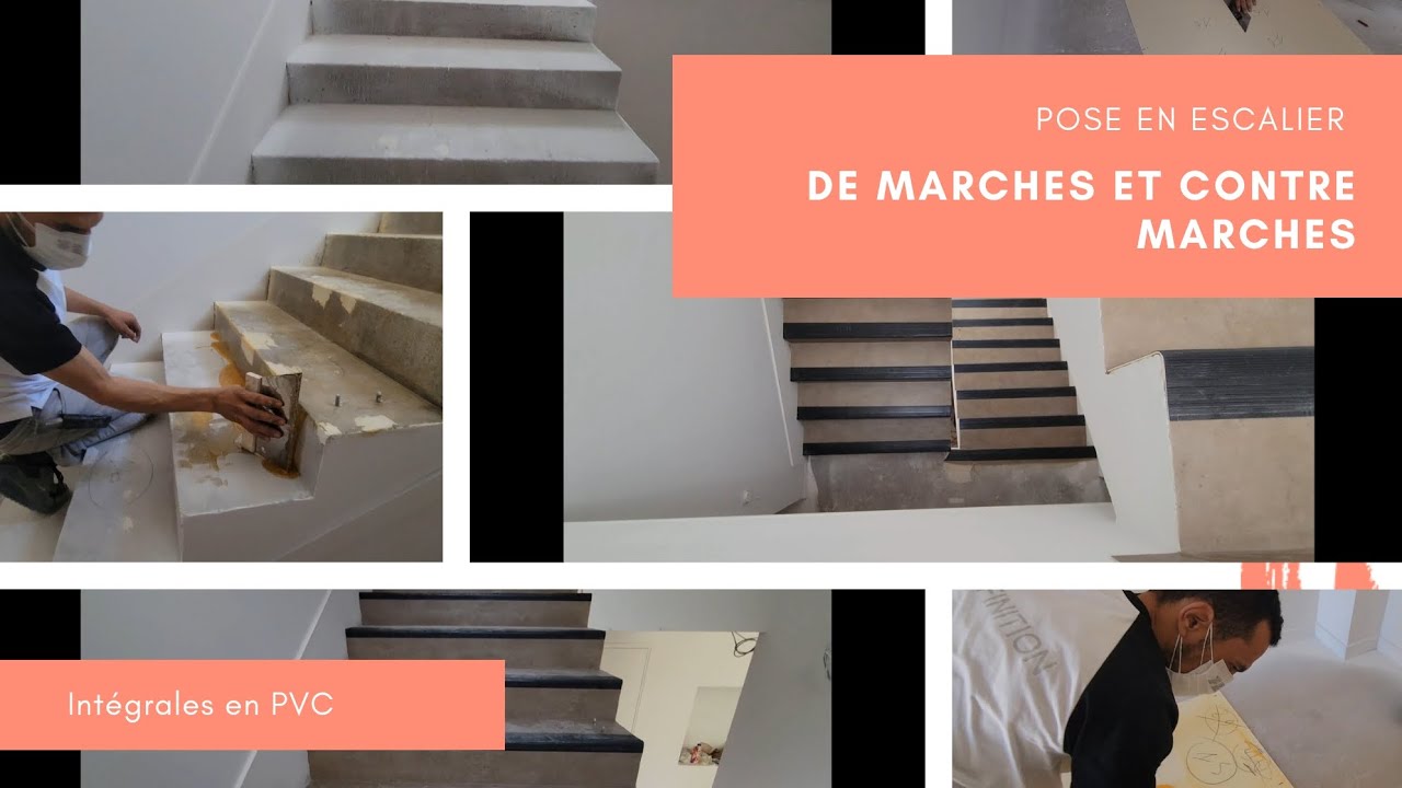 pose en escalier de marches intégrales en PVC