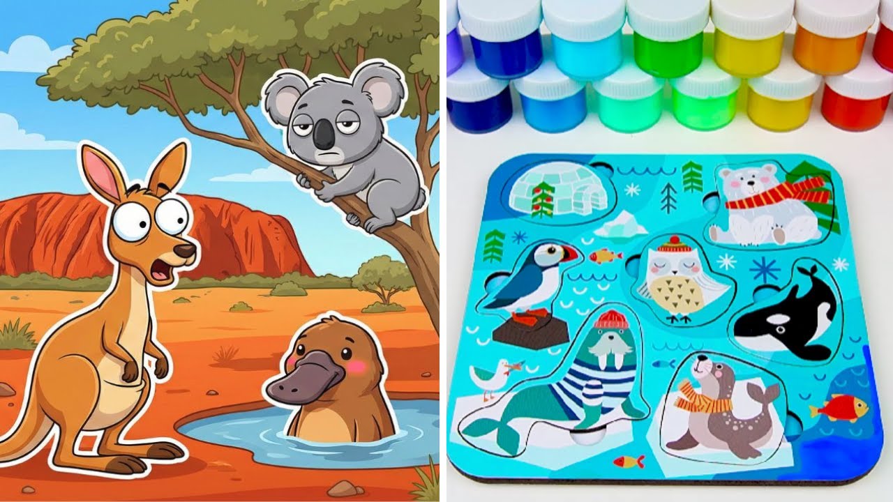 🌏 Which Animals LIVE from Arctic to Australia? Let’s Learn! 🦘✨