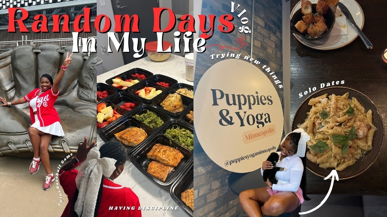 VLOG: RANDOM DAYS IN MY LIFE! | Twins Baseball Game, Puppies & Yogas, Solo Dates, Meal Prep & More!