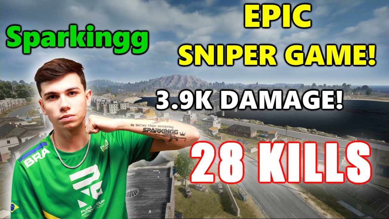 Sparkingg - 28 KILLS (3.9K DAMAGE) - 1 MAN SQUADS! - EPIC SNIPER GAME! - PUBG