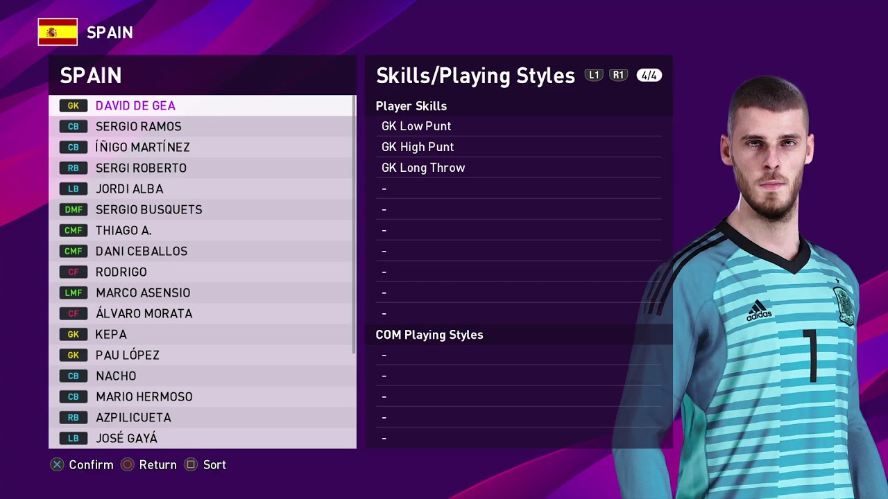 eFootball PES 2020 - Spain Player Ratings