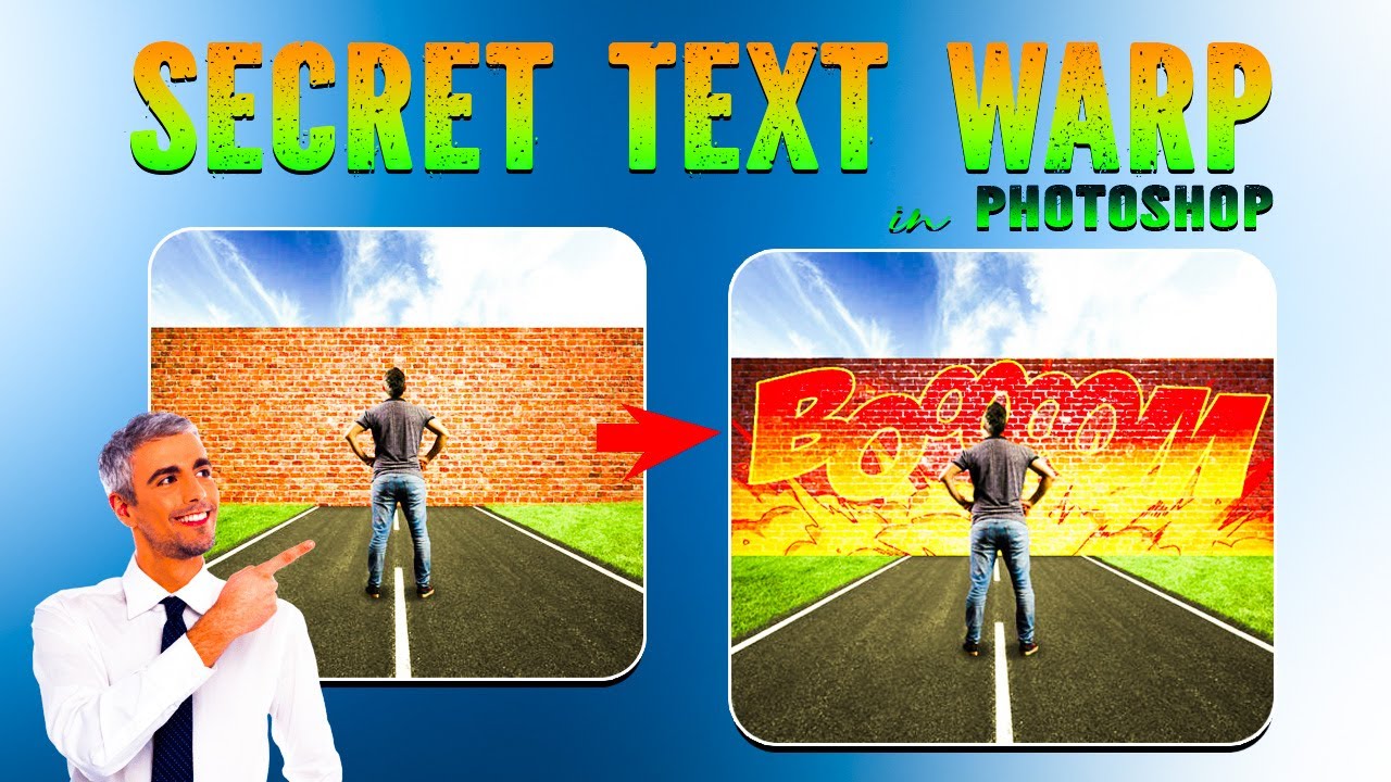 Photoshop Secret Text Warp Effect | Wall Hidden Text Tutorial Bangla