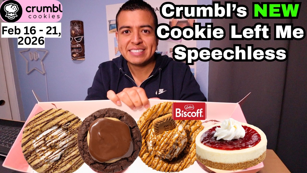 Новый обзор Crumbl: печенье Biscoff, малиновый чизкейк, зефир с шоколадом (S’mores), печенье-брау...