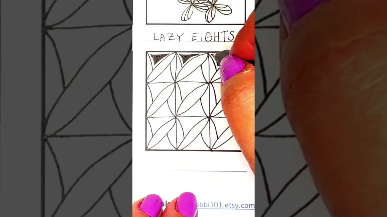 Tangle it up:  How to draw Nemow - A Beginner-Friendly Tangle Pattern #shorts