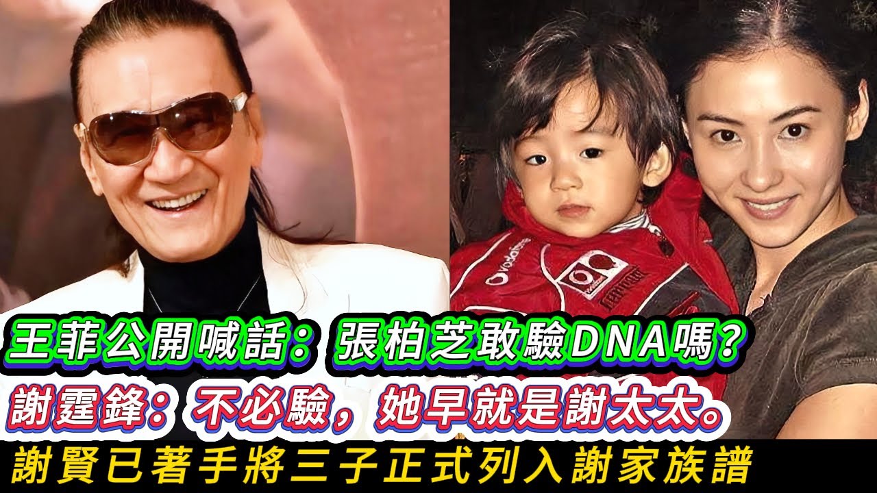 王菲公開喊話張柏芝：你敢不敢帶你那三個兒子去做親子鑑定？讓我看看，到底是不是霆鋒的血脈！謝霆鋒：不必驗，她早就是謝太太！ 謝賢更是補刀：我們謝家的孩子，需要驗什麼DNA？